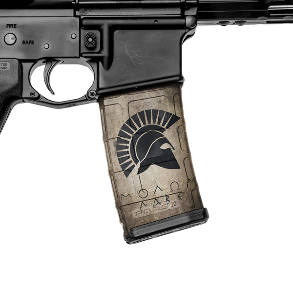 AR-15 Mag Skin (GS Molon Labe Tan) - GunSkins